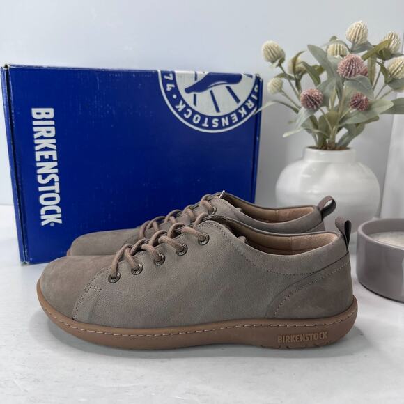 Birkenstock Islay Nubuck Leather Casual Lace Up Shoe Taupe Women 10/Men 8 NWB - Picture 1 of 10